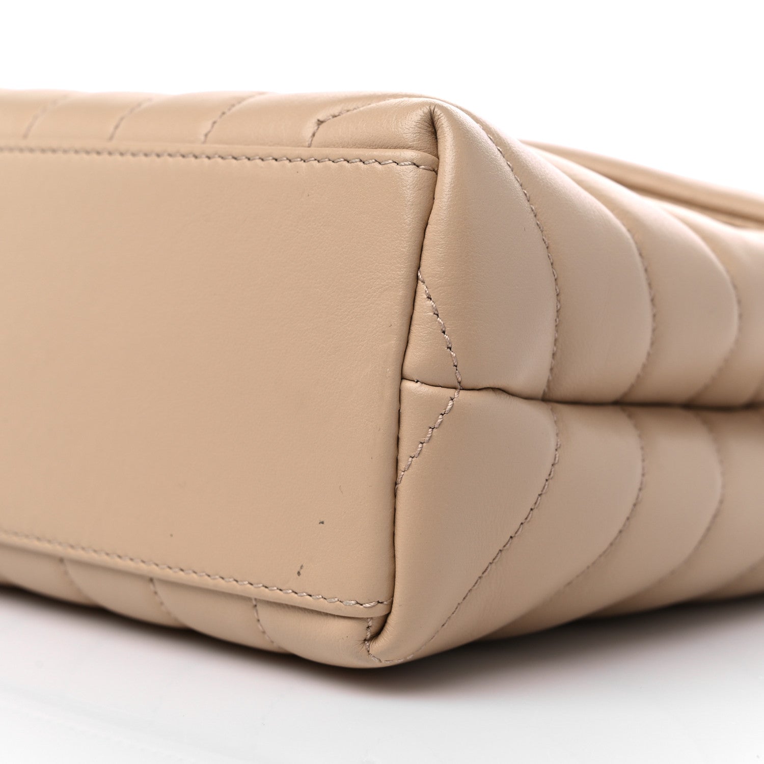 Saint Laurent Calfskin Y Quilted Monogram Small Loulou Chain Satchel Dark Beige 9 of 11