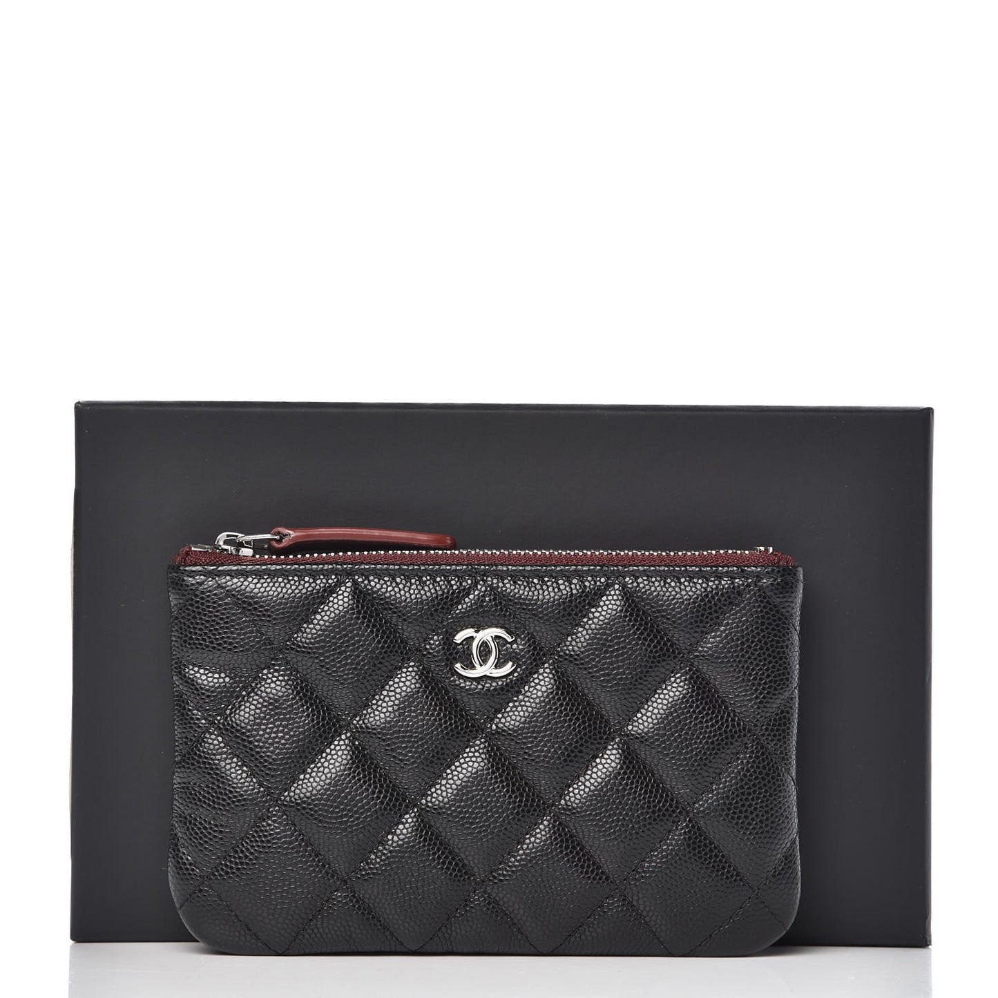 Caviar Quilted Small Cosmetic Case Black