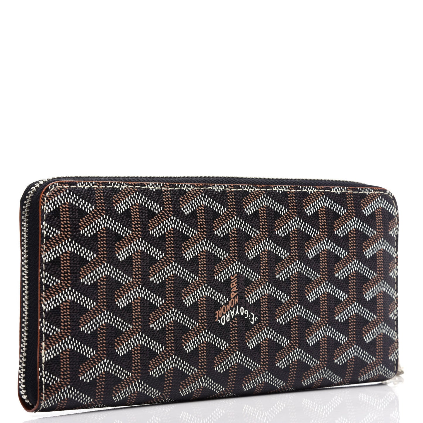 Goyardine Matignon Zip Around GM Wallet Black Gold