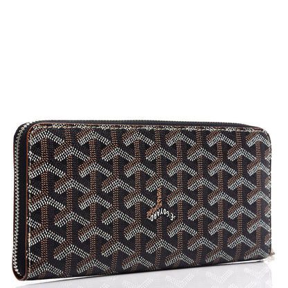 Goyard Goyardine Matignon Zip Around GM Wallet Black Gold 3 of 7