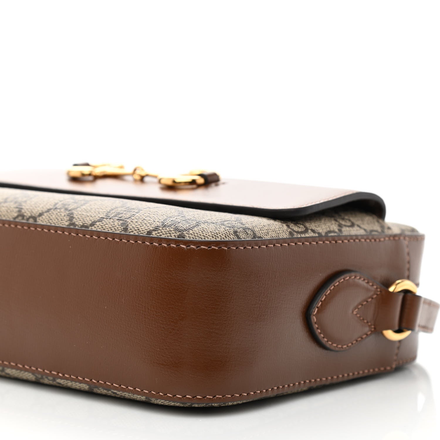 Gucci GG Supreme Monogram Small Horsebit 1955 Shoulder Bag Beige Brown Sugar 8 of 8