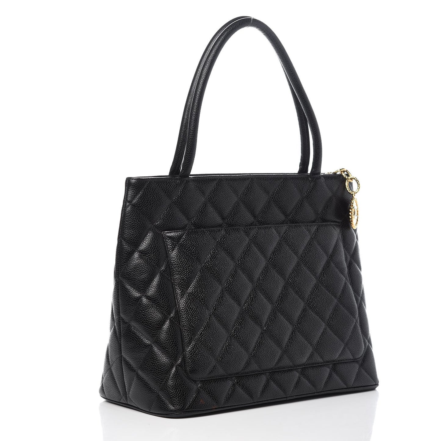 Caviar Quilted Medallion Tote Black