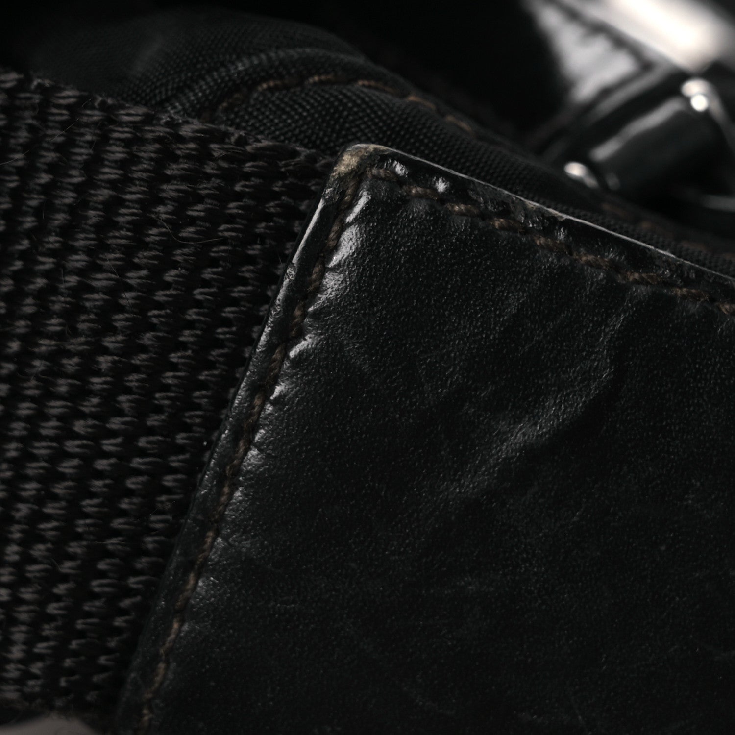 Prada Tessuto Nylon Saffiano Small Vela Messenger Black 12 of 16