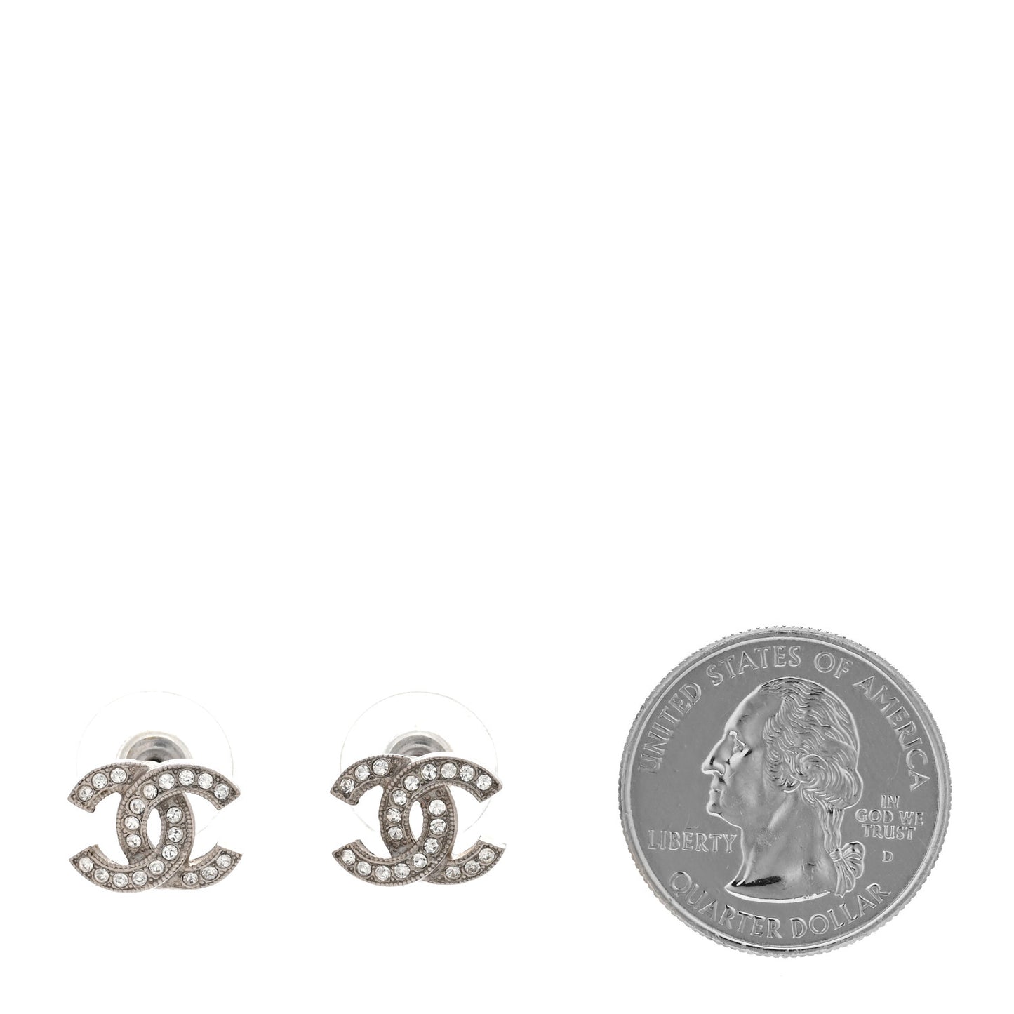 Crystal CC Earrings Silver
