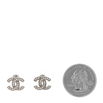 Chanel Crystal CC Earrings Silver 2 of 4
