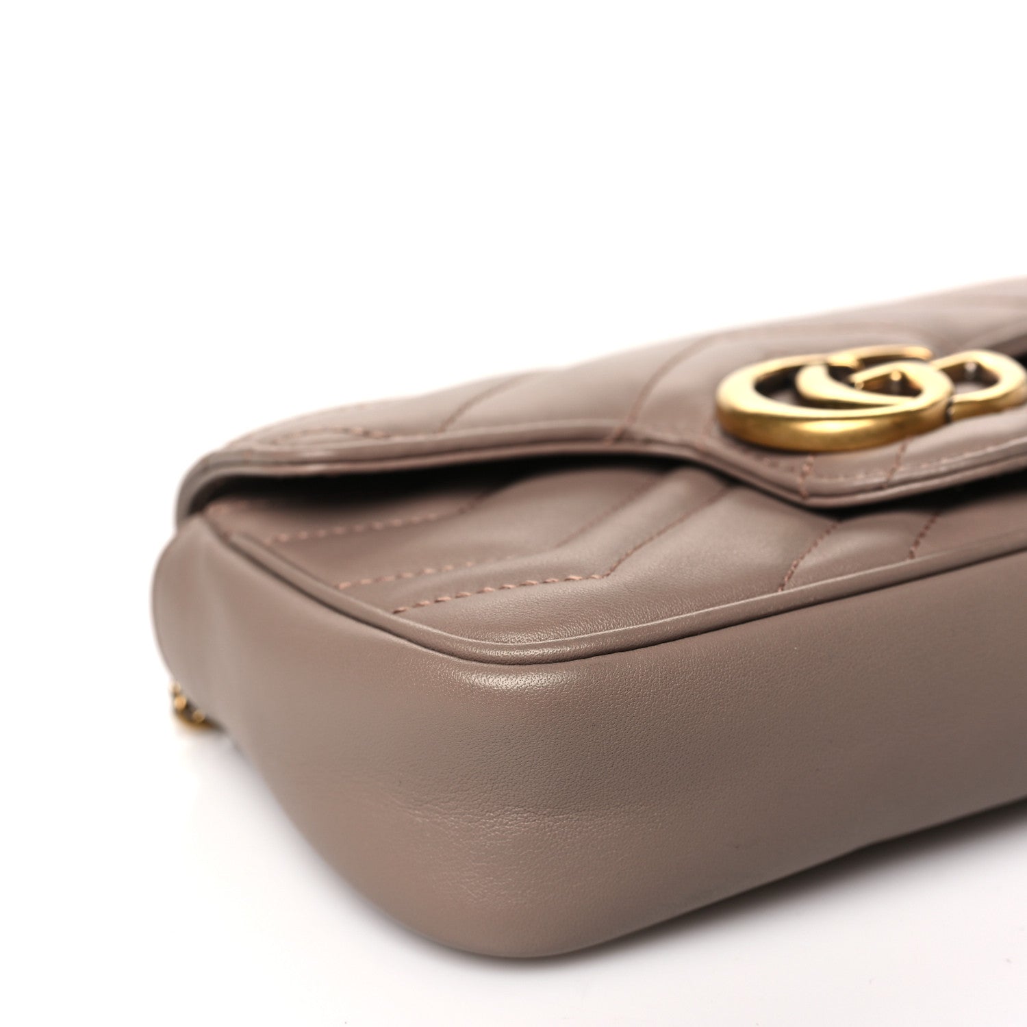 Gucci Calfskin Matelasse Super Mini GG Marmont Shoulder Bag Porcelain Rose 9 of 10