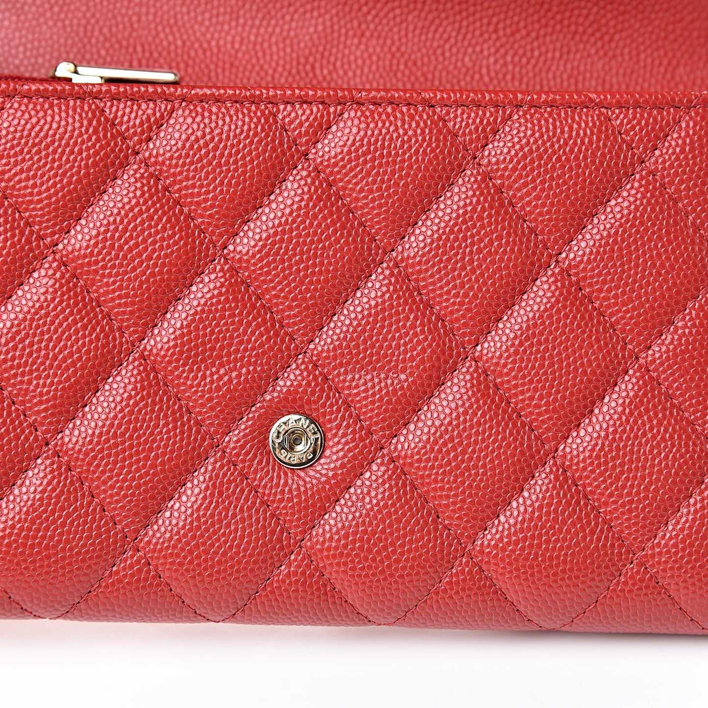Caviar Quilted Medium Flap Wallet Red