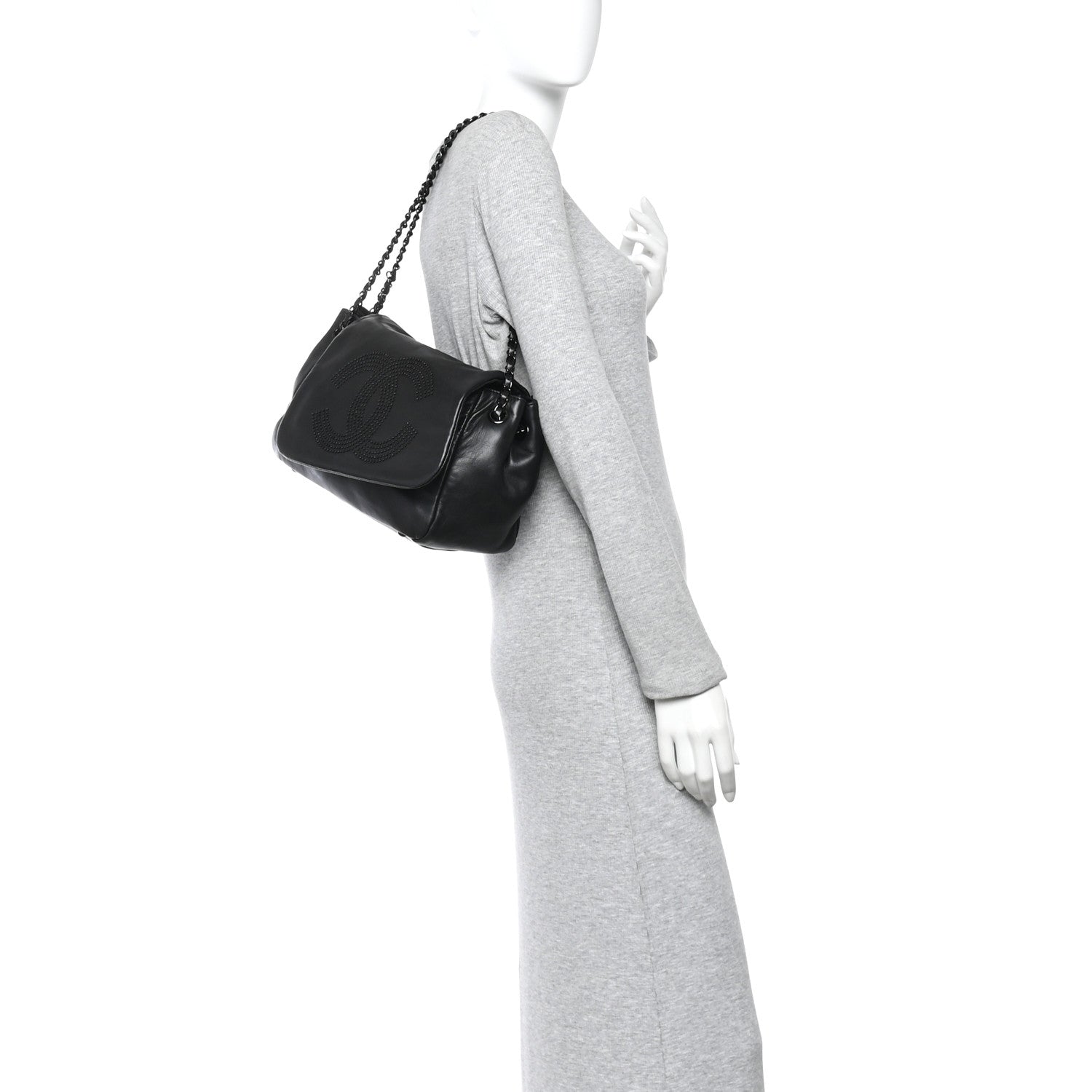 Chanel Lambskin Studded Accordion CC Flap Black 2 of 13