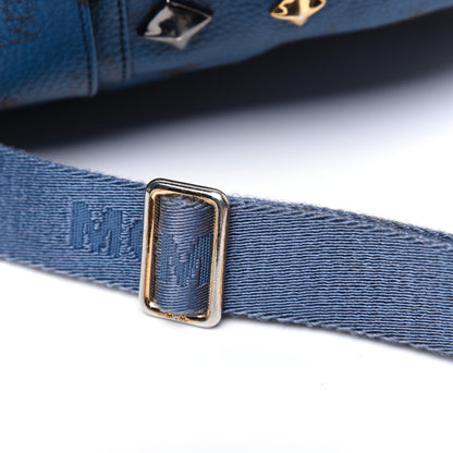 MCM Visetos Studded Small Stark M Backpack Blue 30 of 31