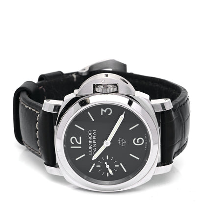 Panerai Stainless Steel Alligator 44mm Luminor Logo 1950 Automatic Watch Black PAM01084 2 of 5