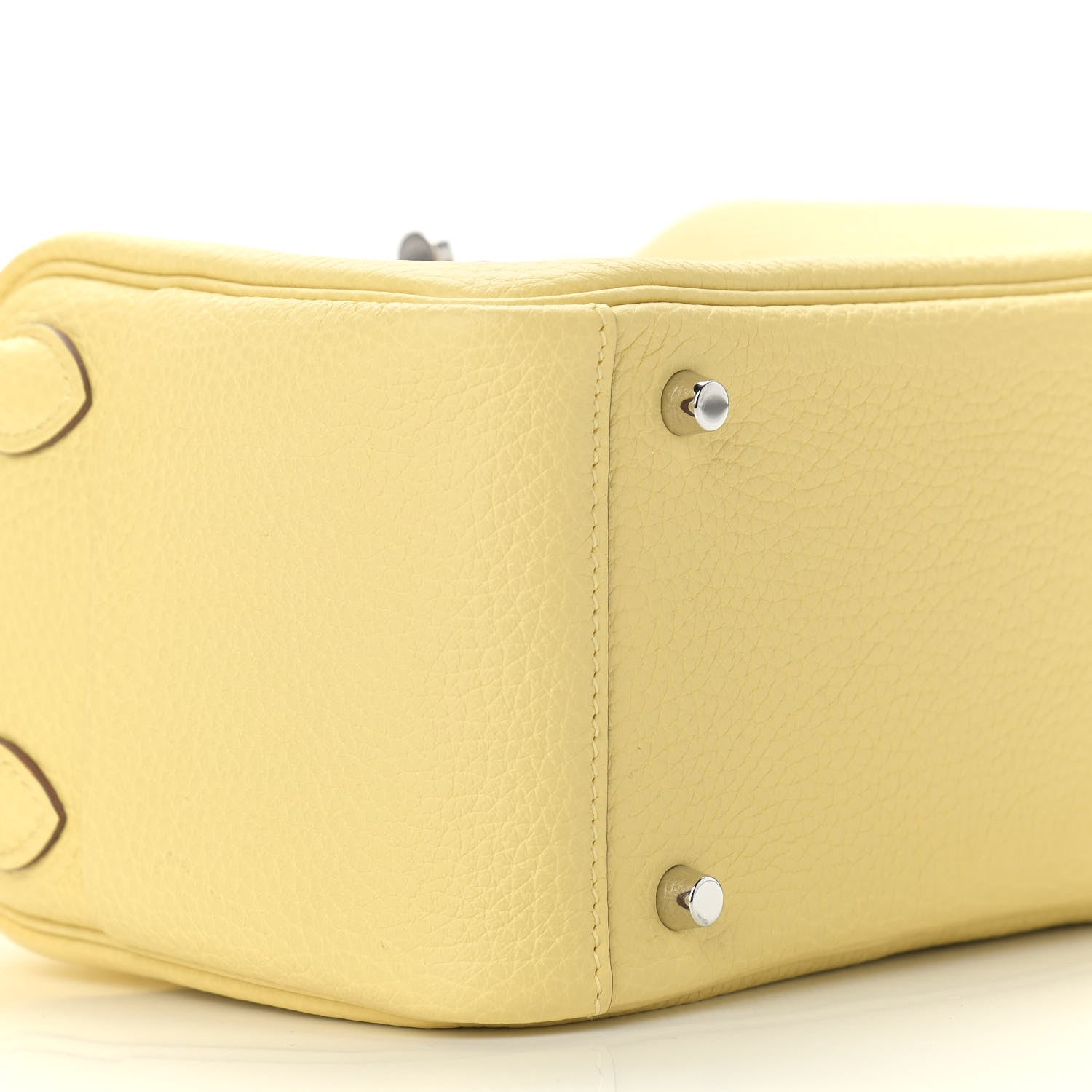 Hermes Taurillon Clemence Mini Lindy 20 Jaune Poussin 9 of 11