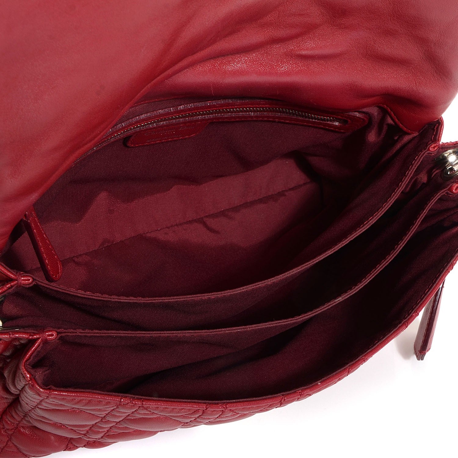 Christian Dior Lambskin Cannage New Lock Flap Red 5 of 7