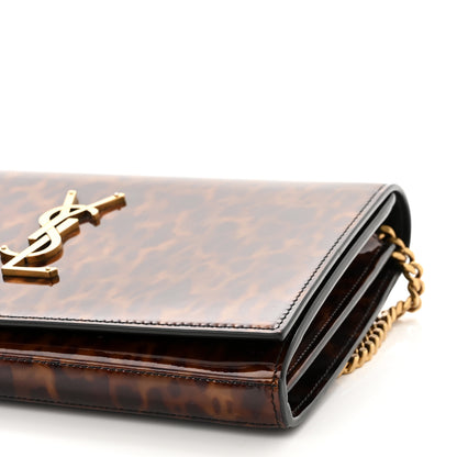 Saint Laurent Patent Monogram Chain Wallet Tortoiseshell 9 of 11
