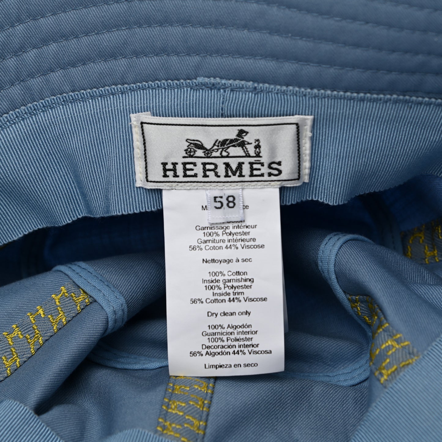 Washed Cotton Calvi Bucket Hat 58 Bleu Faience