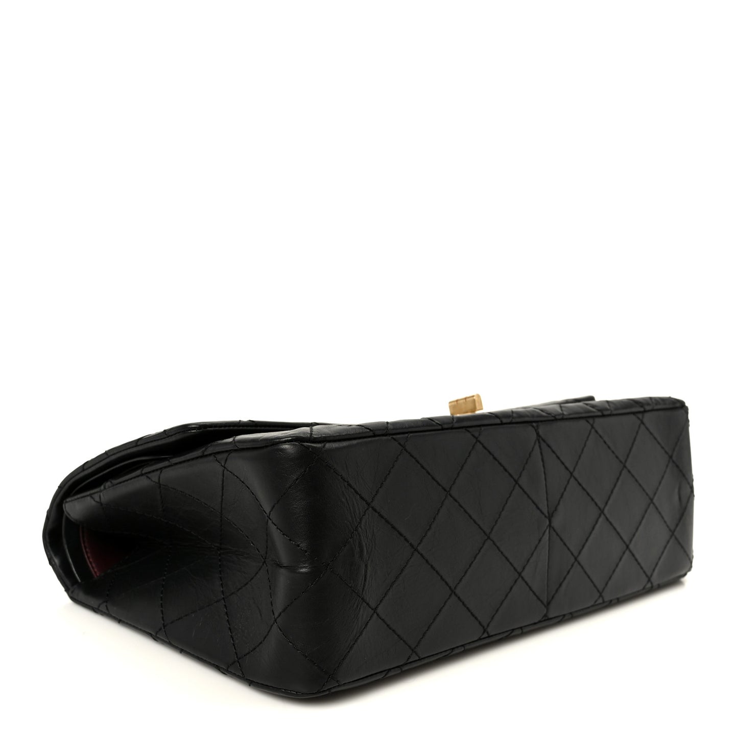 Aged Calfskin Quilted 2.55 Reissue 227 Flap Black