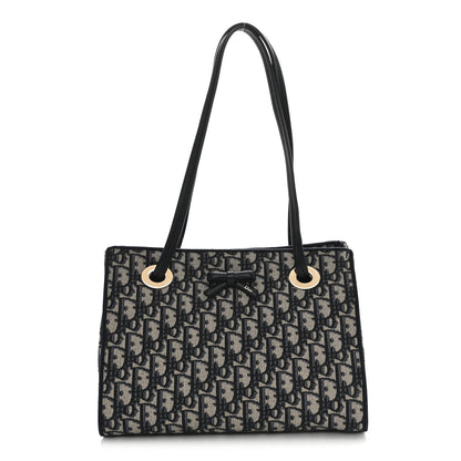 Christian Dior Oblique Small Bow Shopping Tote Blue Multicolor 1 of 12