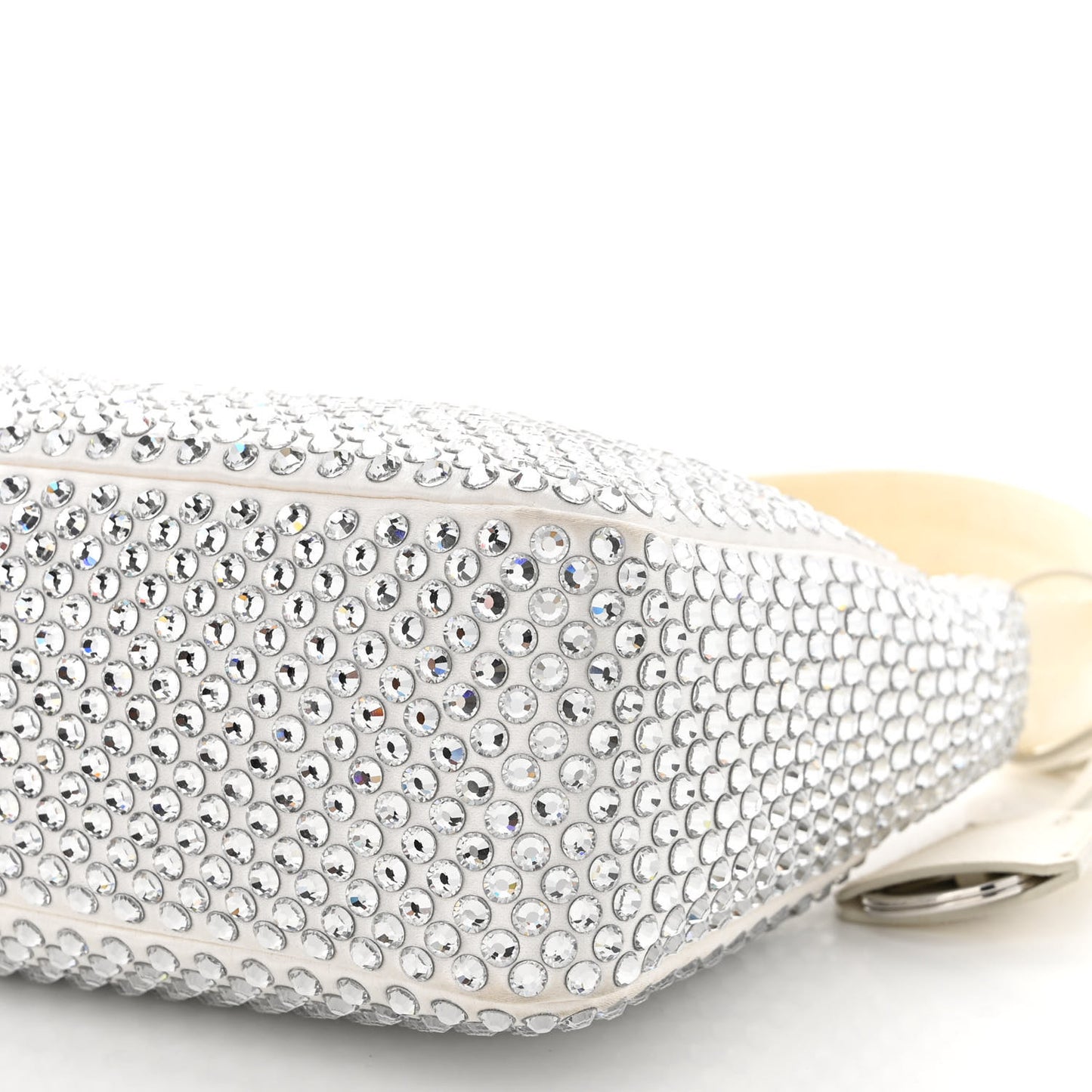 Satin Crystal Mini Re-Edition 2000 Bag White