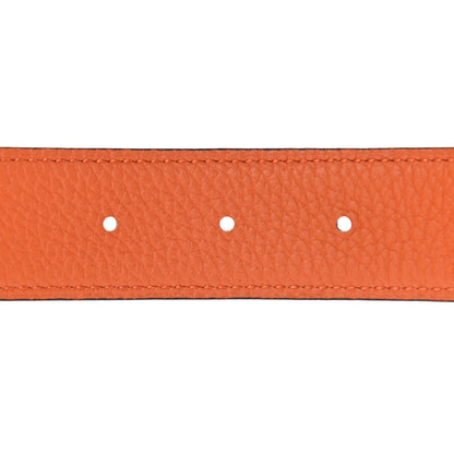 Hermes Box Togo 32mm H Belt 85 Black Orange 6 of 7