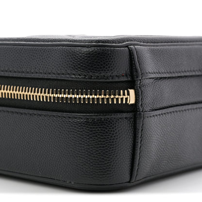 Chanel Caviar Quilted CC North South Filigree Vanity Case Black 9 of 11