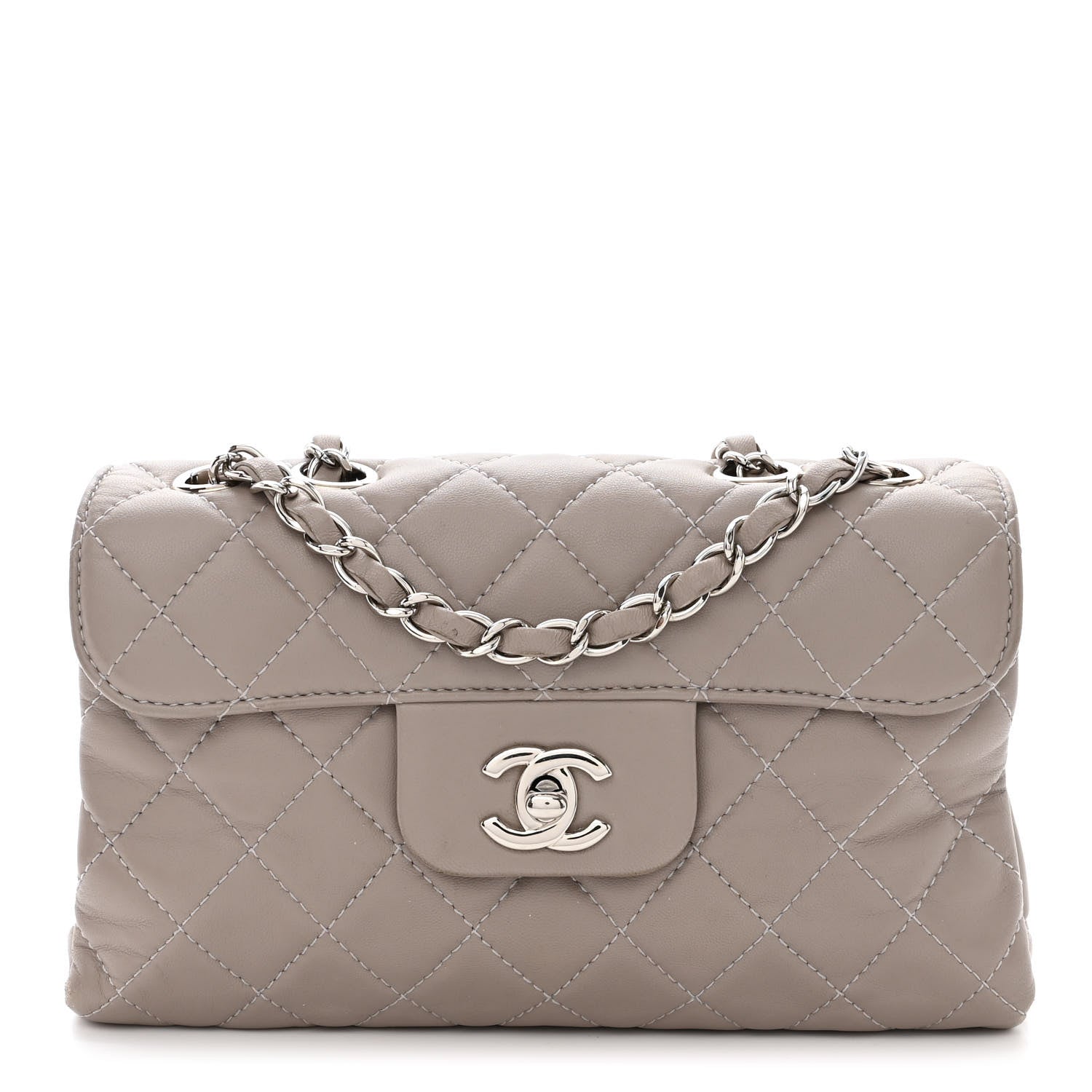 Chanel Lambskin Quilted Small Chanel 4 Flap Grey 1 of 10