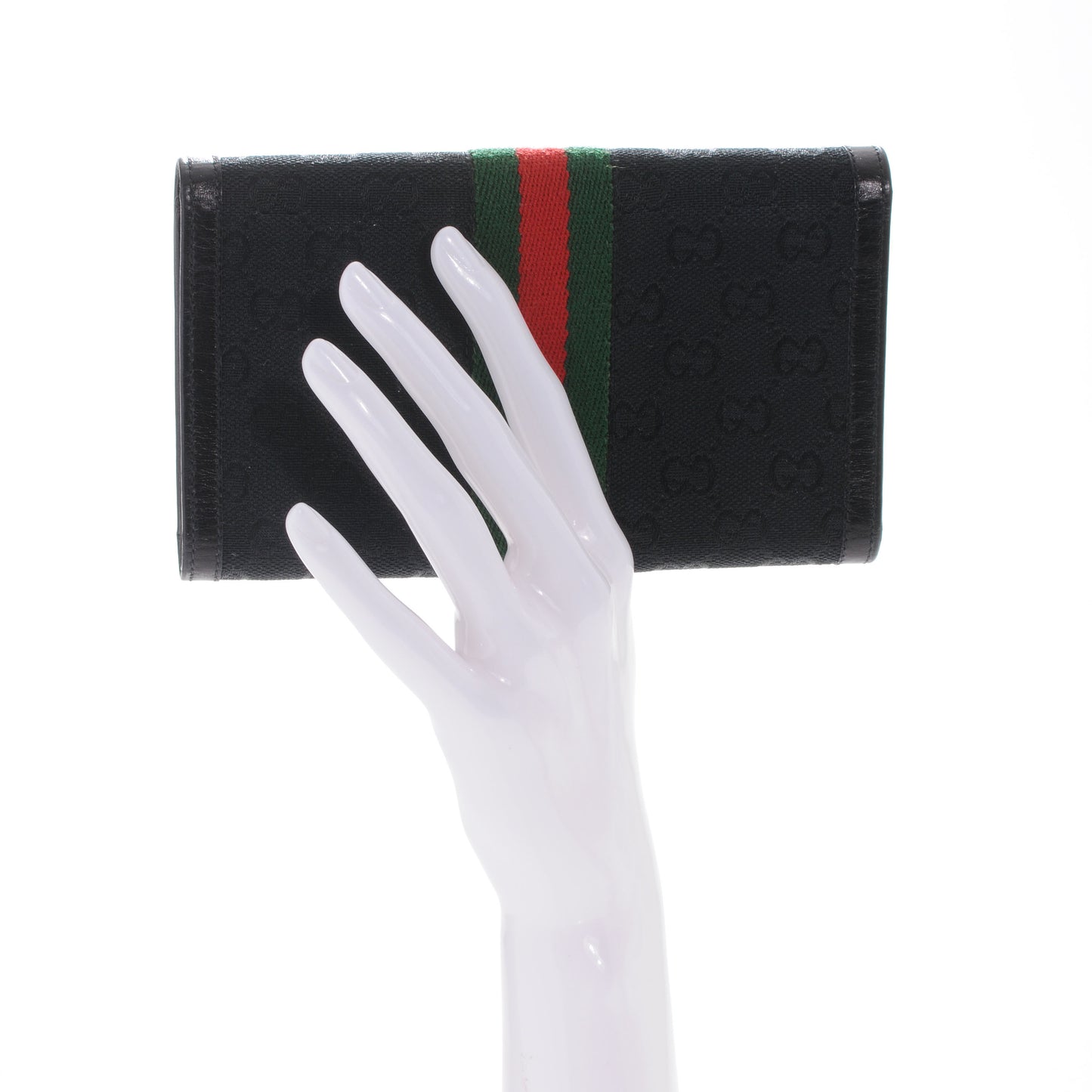 Monogram Horsebit Web Wallet Black