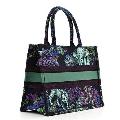 Christian Dior Canvas Embroidered Medium Toile de Jouy Voyage Book Tote Blue Multicolor 3 of 13