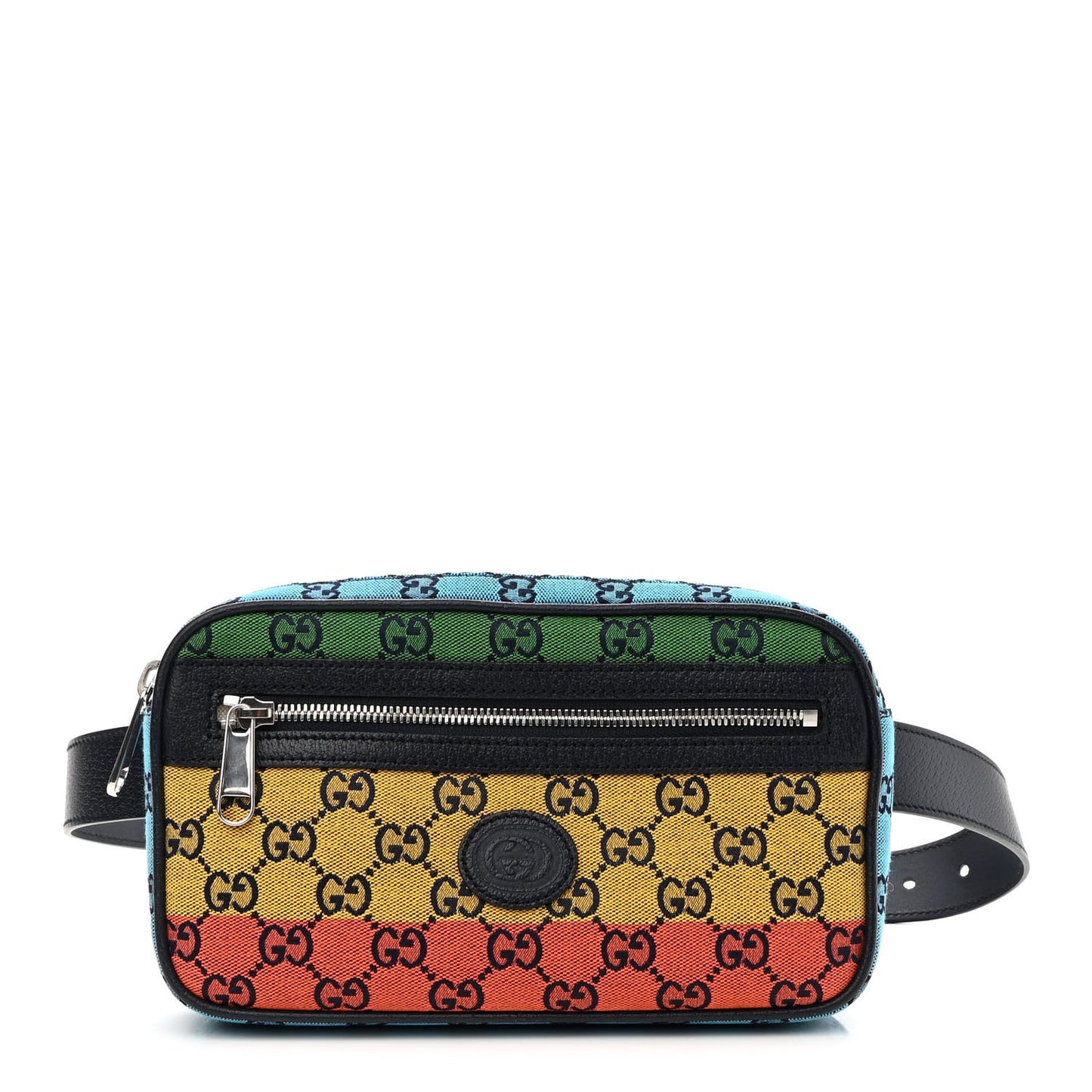 Monogram Multicolor Retro Interlocking G Belt Bag Blue Rainbow Light Blue