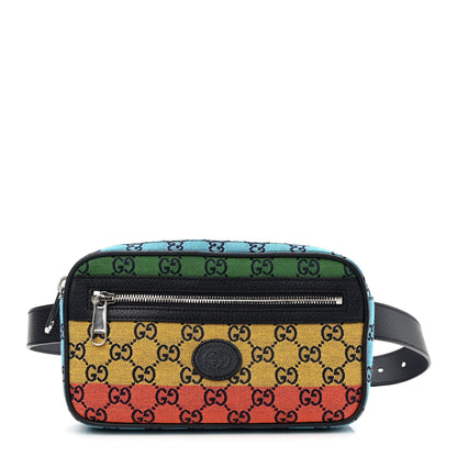 Gucci Monogram Multicolor Retro Interlocking G Belt Bag Blue Rainbow Light Blue 1 of 10