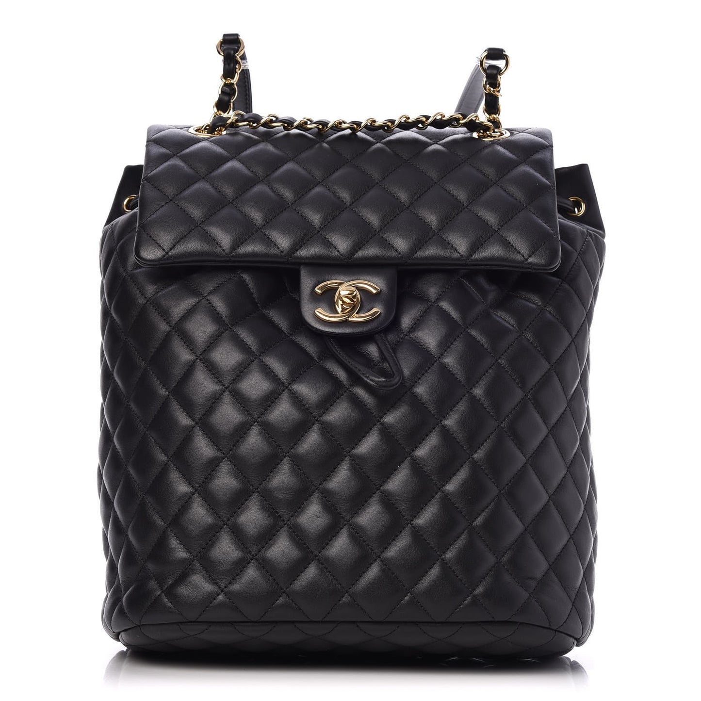 Calfskin Quilted Large Urban Spirit Backpack Black