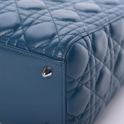 Christian Dior Lambskin Cannage Medium Lady Dior Blue 11 of 12