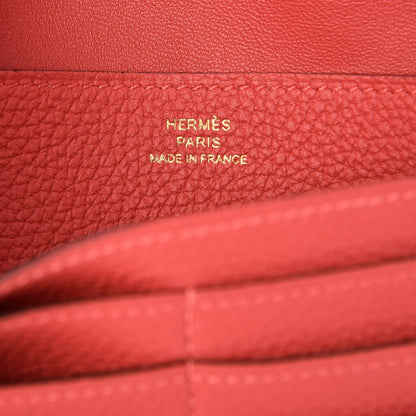 Hermes Togo Dogon Recto Verso Wallet Rouge Pivoine 6 of 7