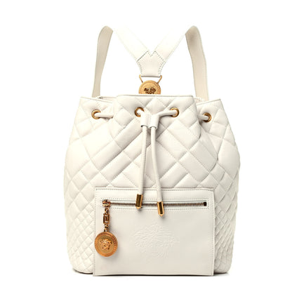 Versace Calfskin Quilted Medusa Backpack White 1 of 4