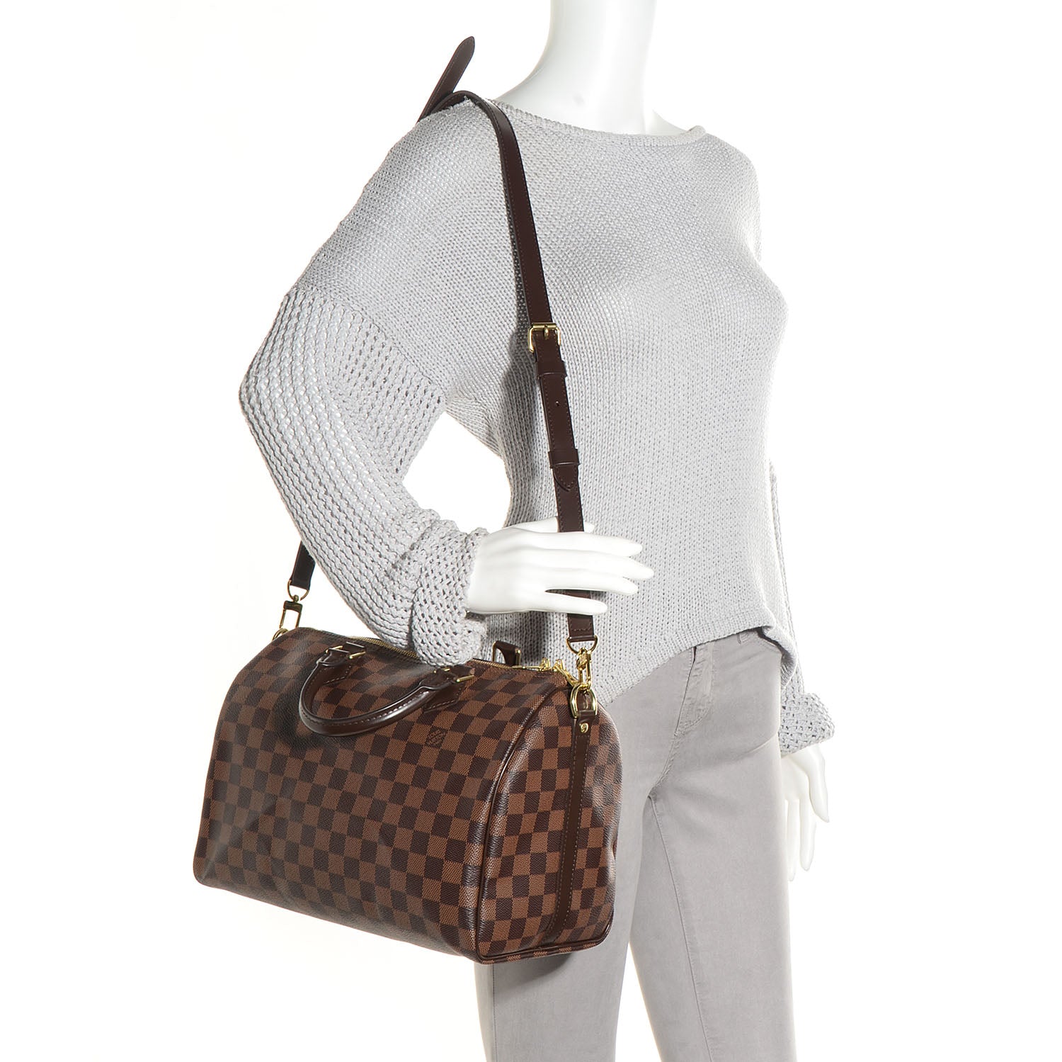 Louis Vuitton Damier Ebene Speedy Bandouliere 30 2 of 9