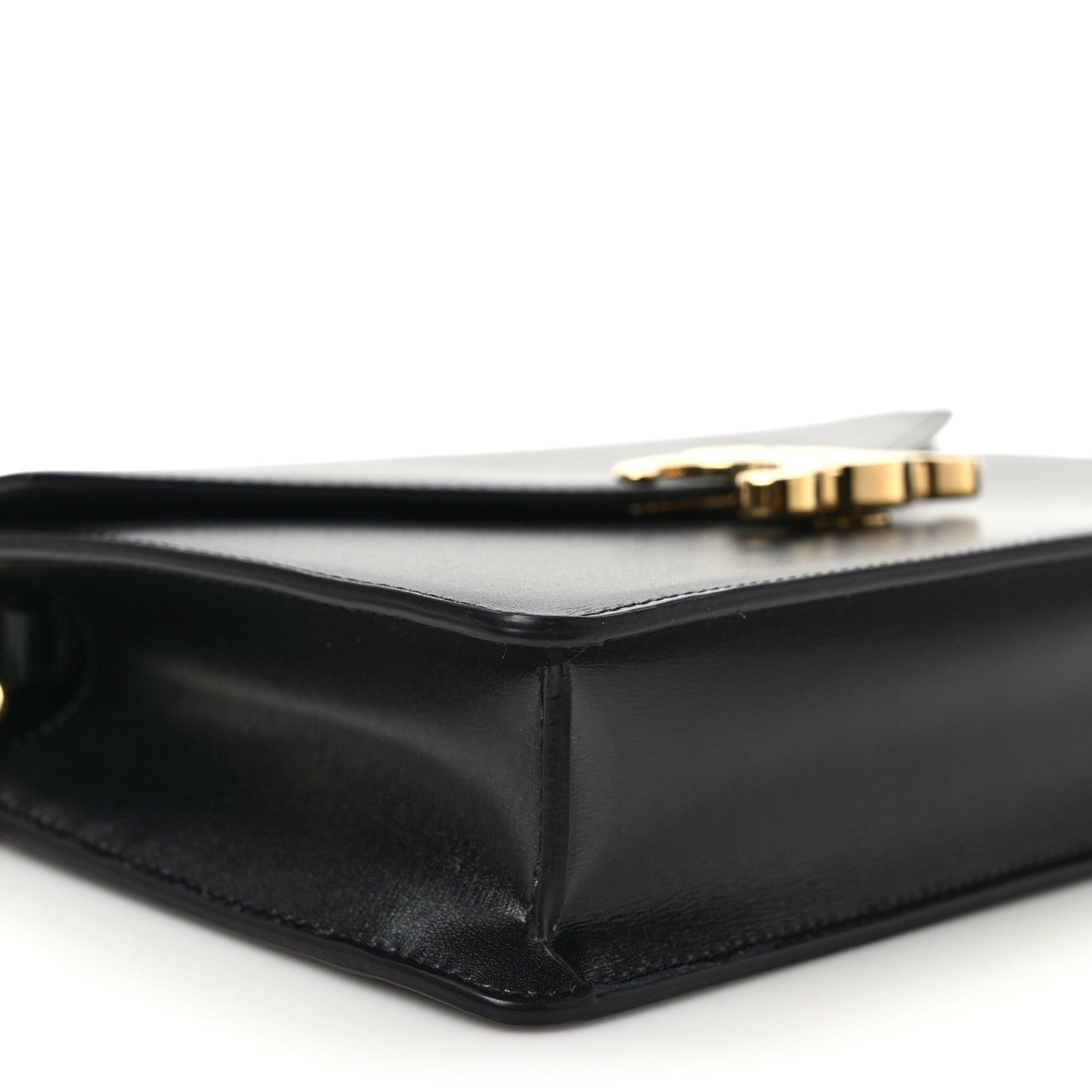 Celine Shiny Calfskin Triomphe Margo Wallet on Chain Black 8 of 10