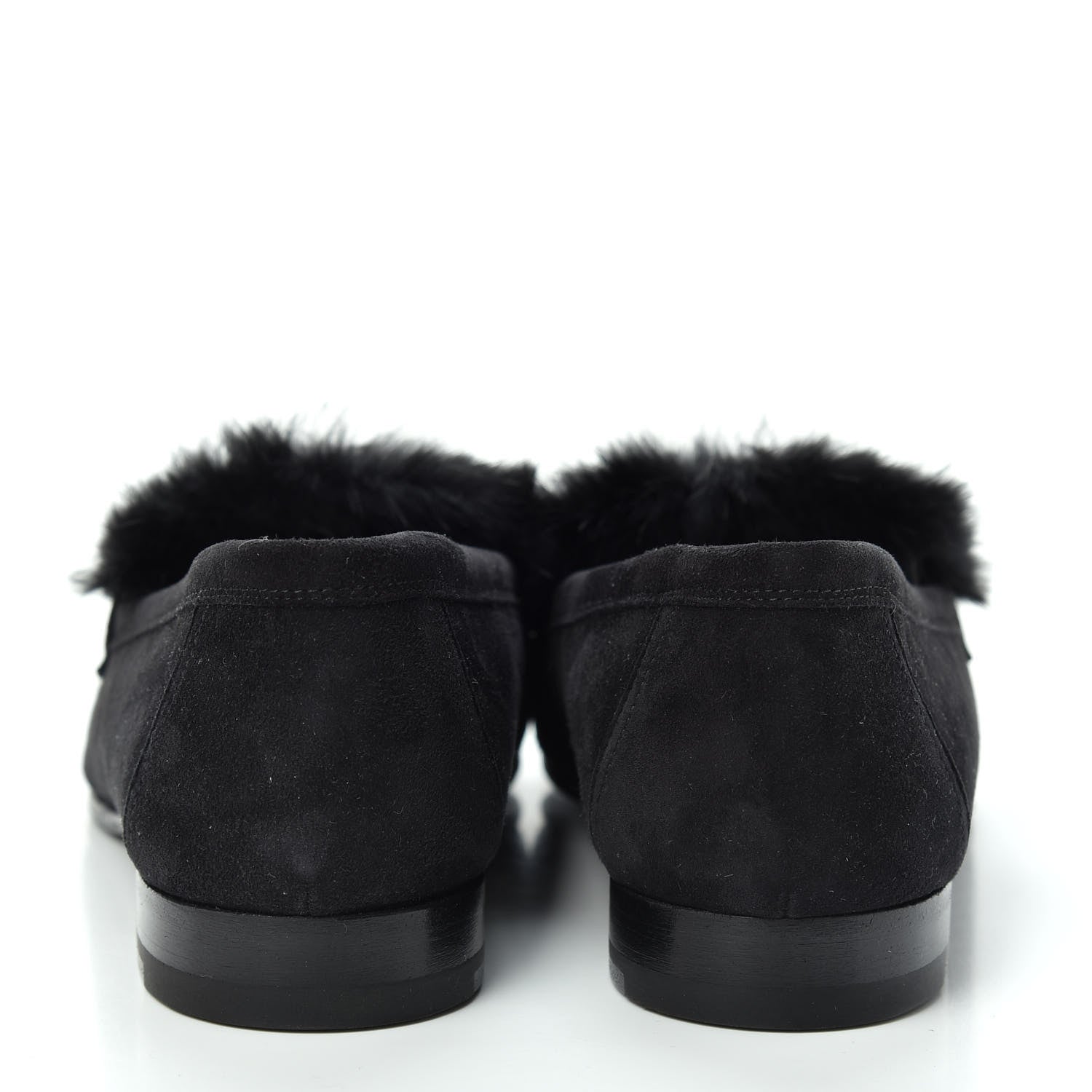 Hermes Mink Fur Suede Goatskin Paris Loafers 36.5 Black 7 of 11