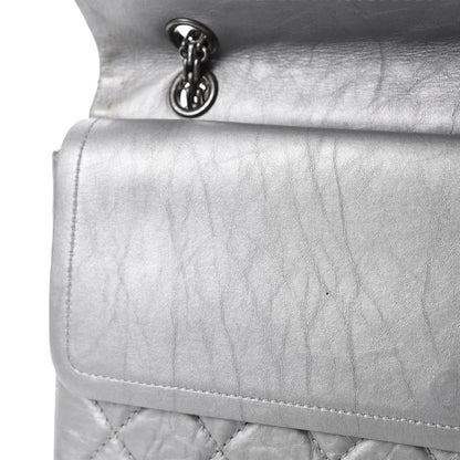 Chanel Metallic Aged Calfskin Quilted 2.55 Reissue 227 Flap Argent Fonce 10 of 23