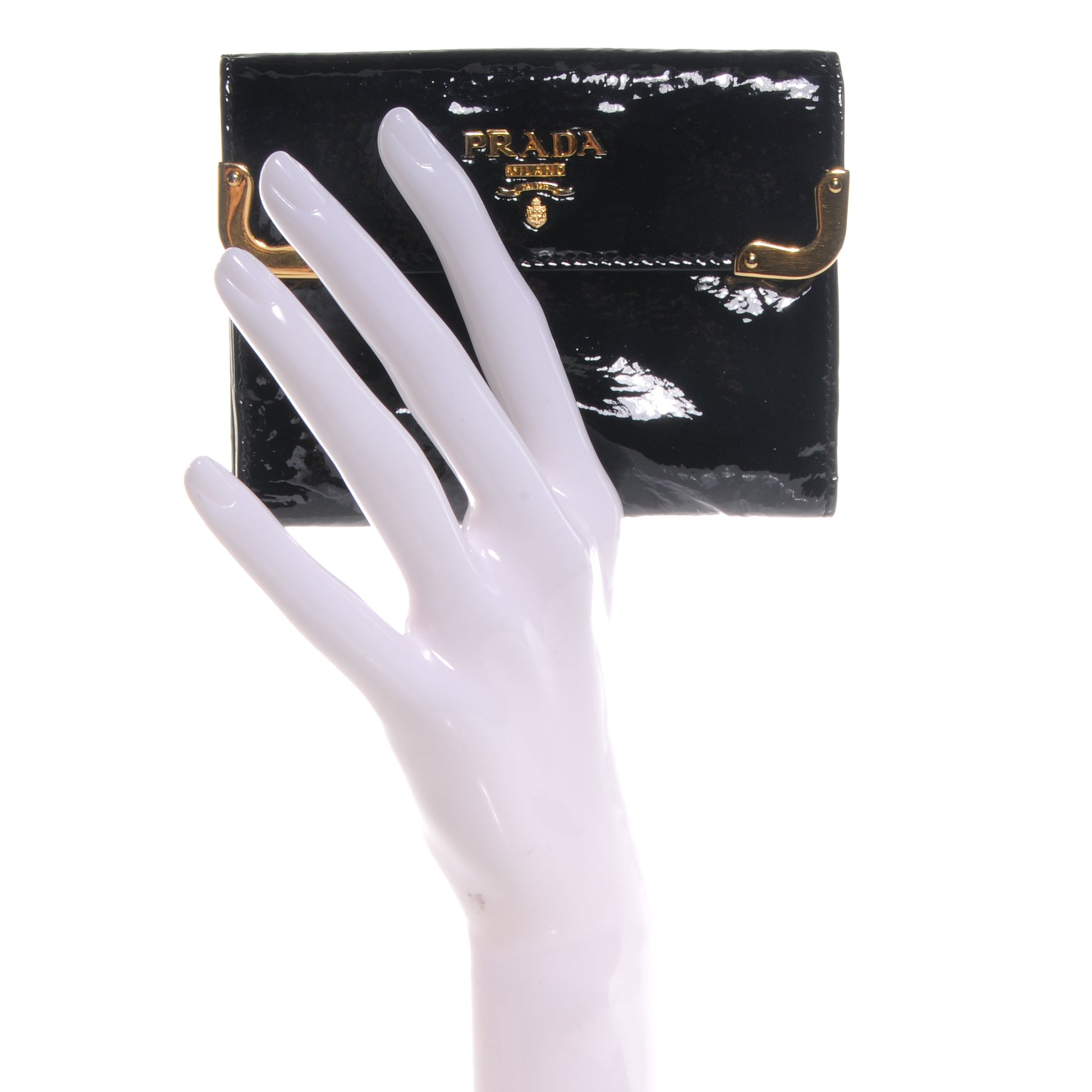 Prada Vernice Wallet Black 2 of 10