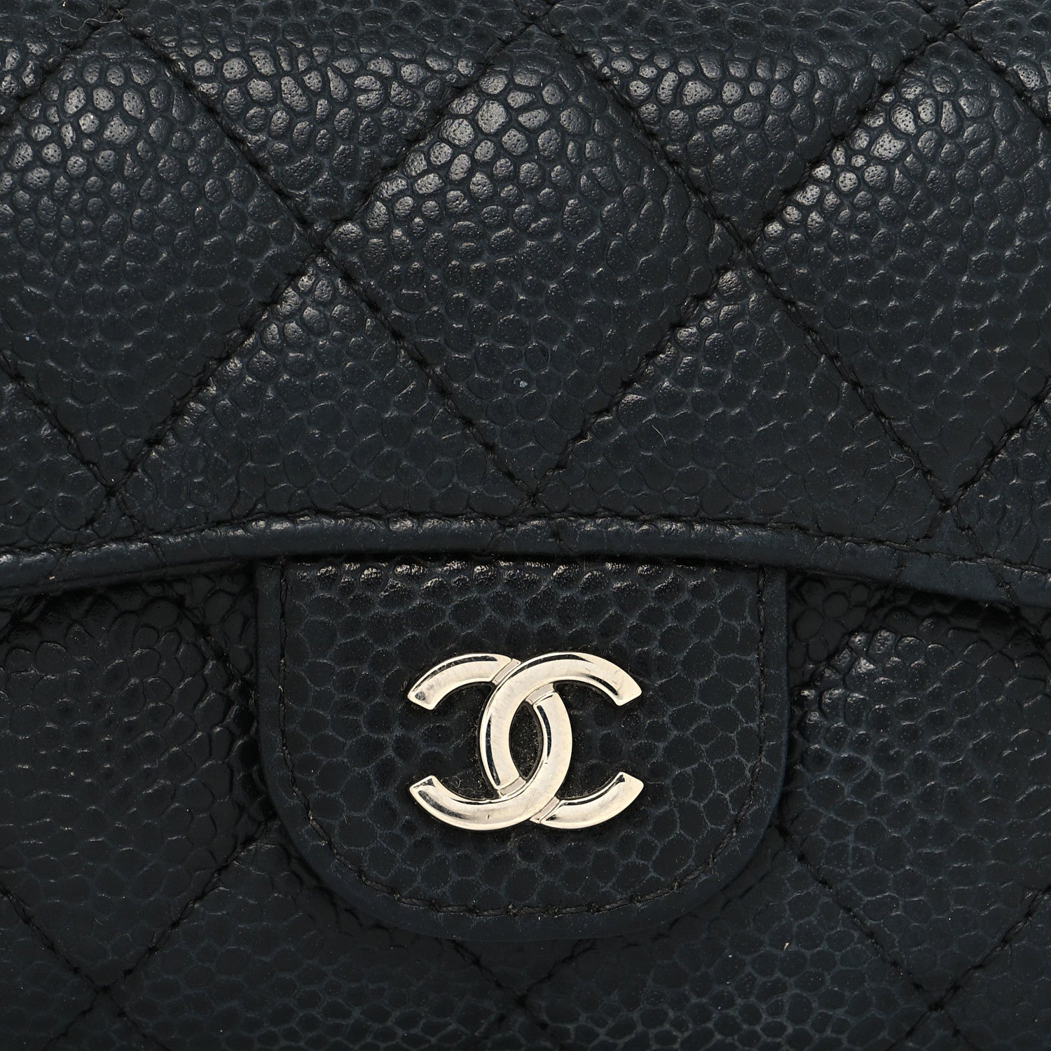 Chanel Caviar Quilted Flap Card Holder Wallet Black 9 of 11