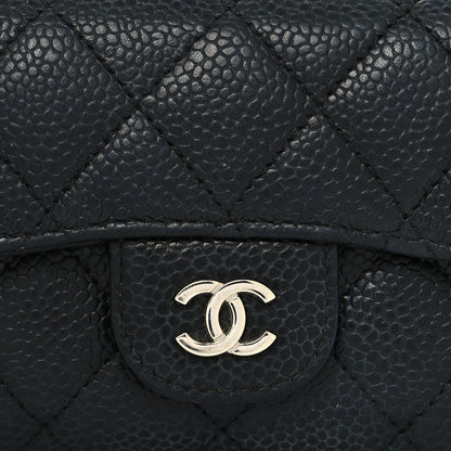 Chanel Caviar Quilted Flap Card Holder Wallet Black 9 of 11