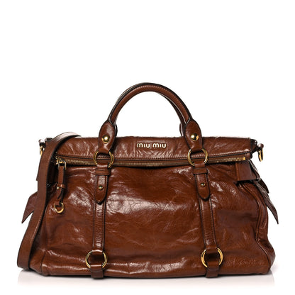 Miu Miu Vitello Lux Medium Bow Bag Palissandro 1 of 25