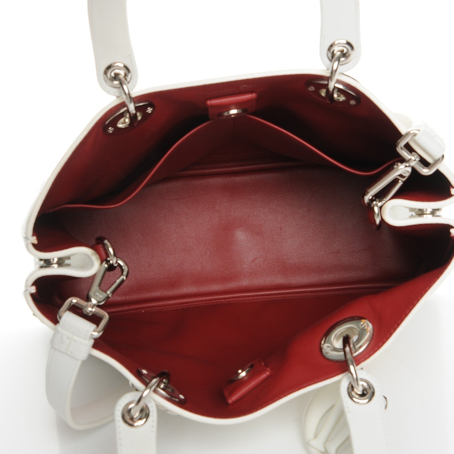 Christian Dior Calfskin Paradise Medium Diorissimo Tote White 7 of 18