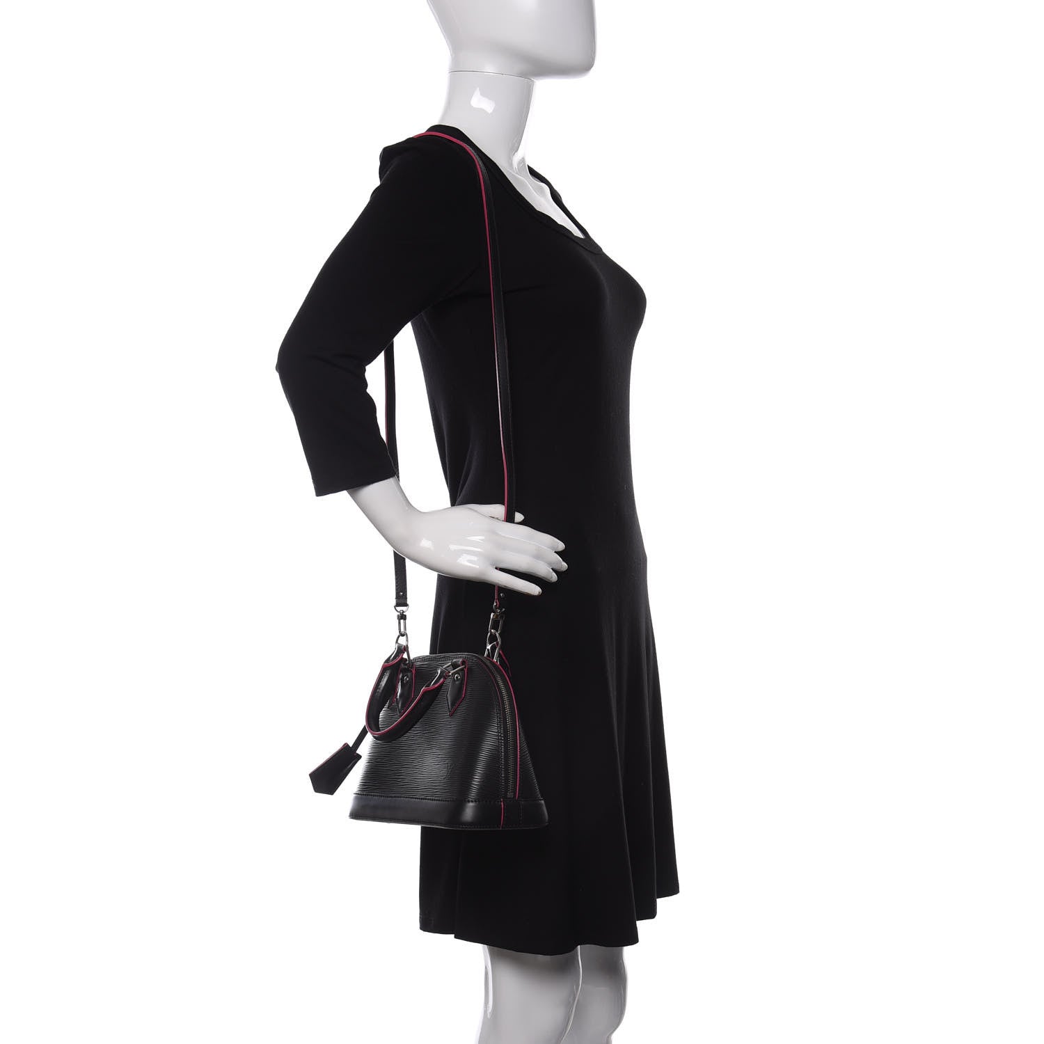 Louis Vuitton Epi Alma BB Black Hot Pink 2 of 9