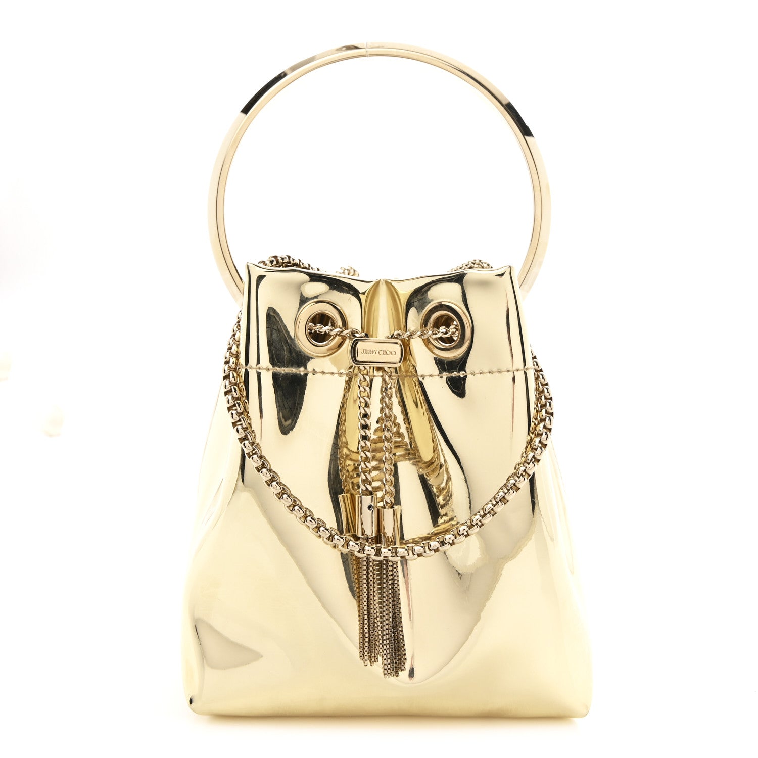 Jimmy Choo Metallic Patent Bon Bon Bag Gold 1 of 11