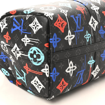 Louis Vuitton Monogram Eclipse LV Graffiti Keepall Bandouliere 50 Multicolor 7 of 8