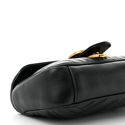 Gucci Calfskin Matelasse Mini GG Marmont Shoulder Bag Black 9 of 12