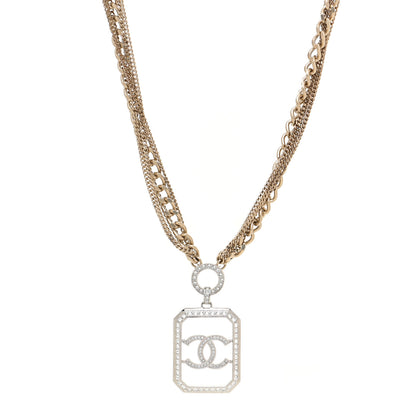Chanel Crystal Chain CC Multi Strand Necklace Gold 1 of 5