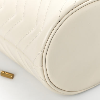 Gucci Calfskin Matelasse Mini GG Marmont 2.0 Bucket Bag White 7 of 9
