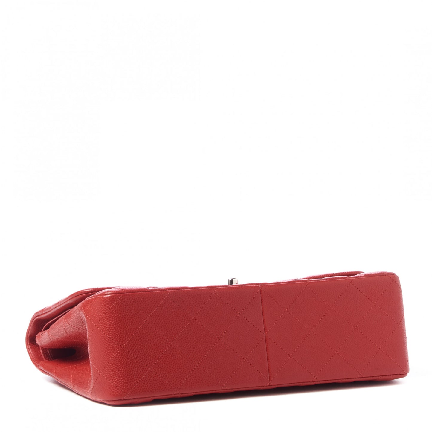 Caviar Quilted Jumbo Double Flap Red