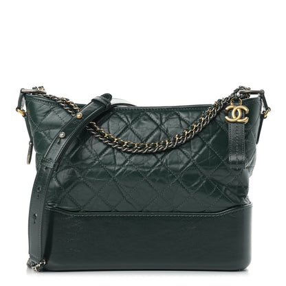 Chanel Aged Calfskin Quilted Medium Gabrielle Hobo Dark Green 1 of 10