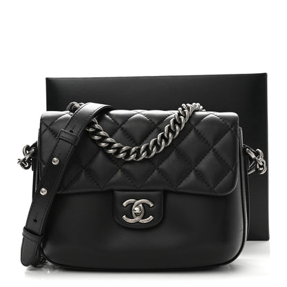 Chanel Calfskin Quilted Medium Rock My Shoulder Flap Black 11 of 11